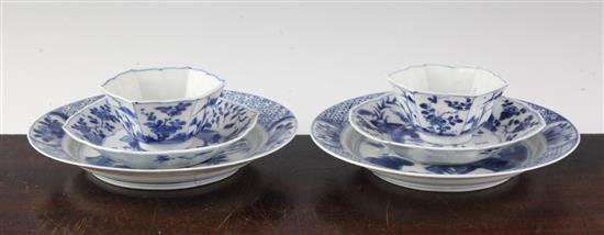 Chinese blue and white tea wares, Kangxi period, 16cm (6)